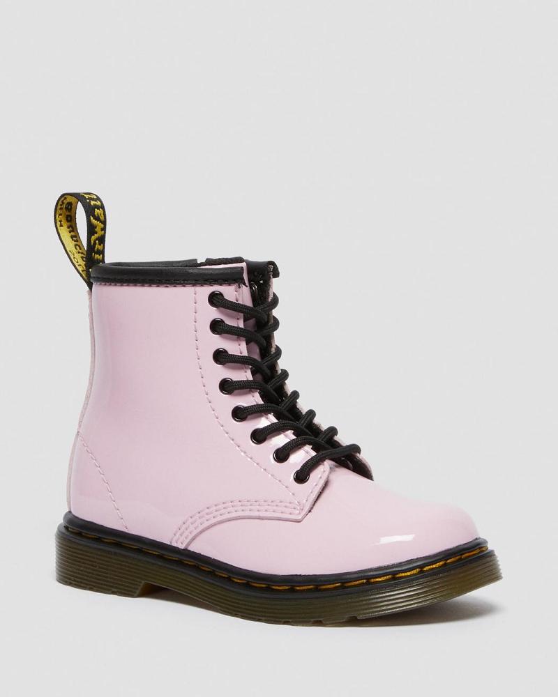 Dr Martens Toddler 1460 Lak Leren Veterlaarzen Kinderen Roze | NL 123ZUT